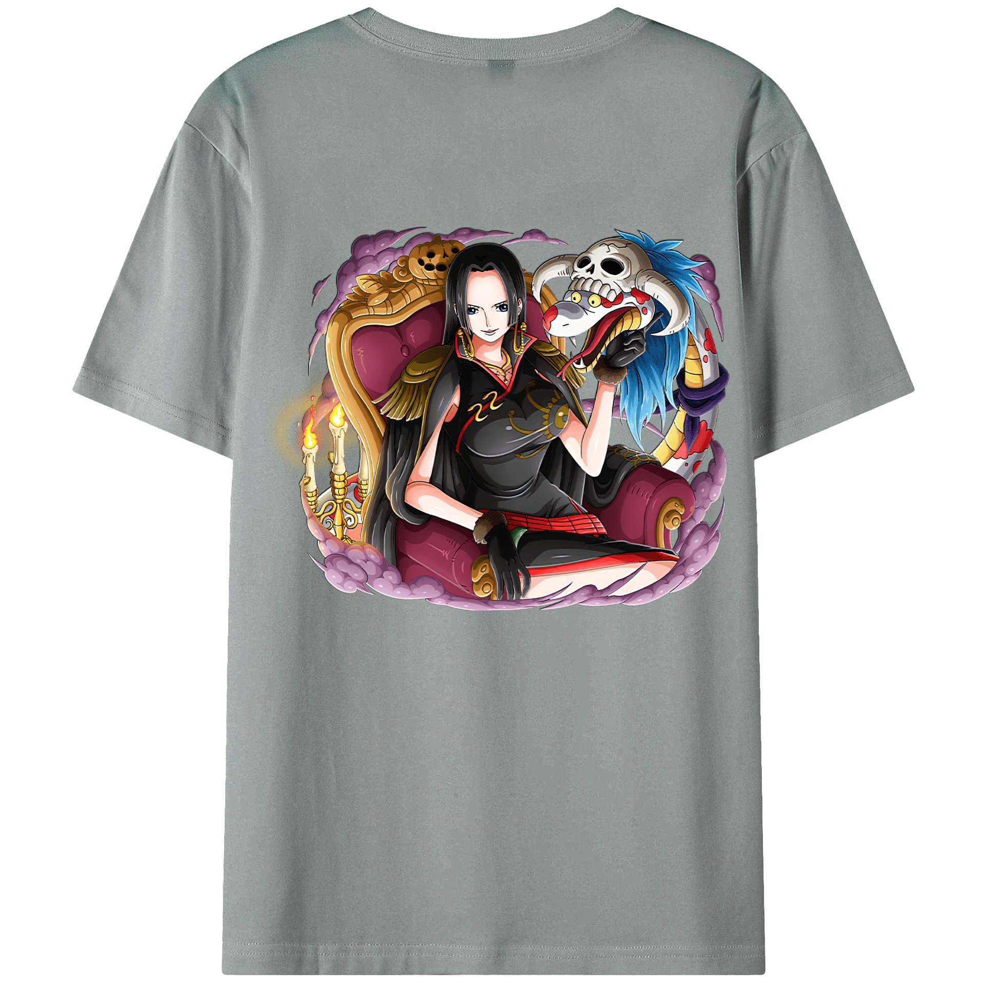 ワンピース ボア・ハンコック ONE PIECE Boa·Hancock 綿100％ メンズ半袖Tシャツ（バックプリント） 通気性